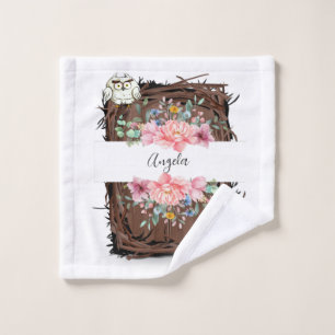 Serviette de bain Chouette florale