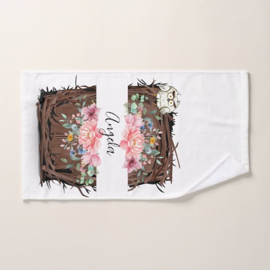 Serviette de bain Chouette florale (Serviette à main)
