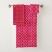 Serviette de bain classique rouge cœurs cadeau d'a (En situation)