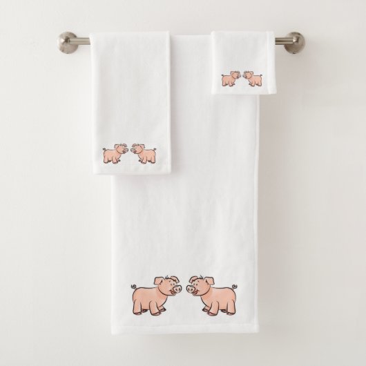 Serviette de bain Cochon (En situation)