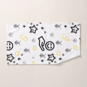 Serviette de bain Coeurs Jaunes | Décor d'amour mi (Serviette à main)
