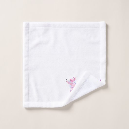 Serviette de bain Corgi à fleurs (Gant de toilette)