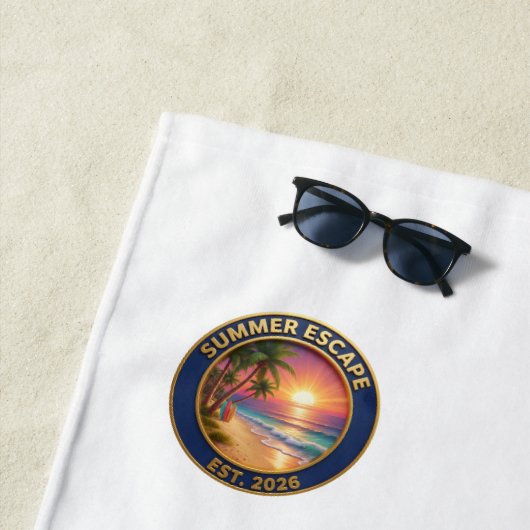Serviette de bain Coucher de soleil tropical Évasi (En situation)