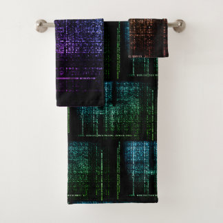 Serviette de bain cyberpunk Code Matrice Numérique