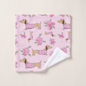 Serviette de bain Dachshund Ensemble Doxie + Peoni (Gant de toilette)