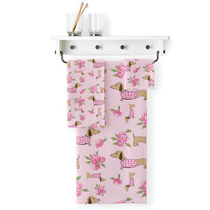 Serviette de bain Dachshund Ensemble Doxie + Peoni