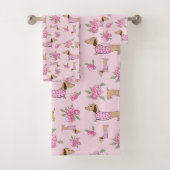 Serviette de bain Dachshund Ensemble Doxie + Peoni (En situation)
