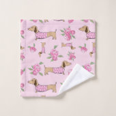 Serviette de bain Dachshund Ensemble Doxie + Peoni (Gant de toilette)