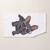 serviette de bain de bulldog frensh. (Serviette à main)