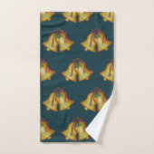 Serviette de bain de cloches de Noël verte (Serviette à main)