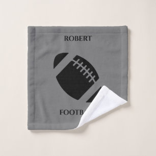 Serviette de bain de football, nom personnalisé.