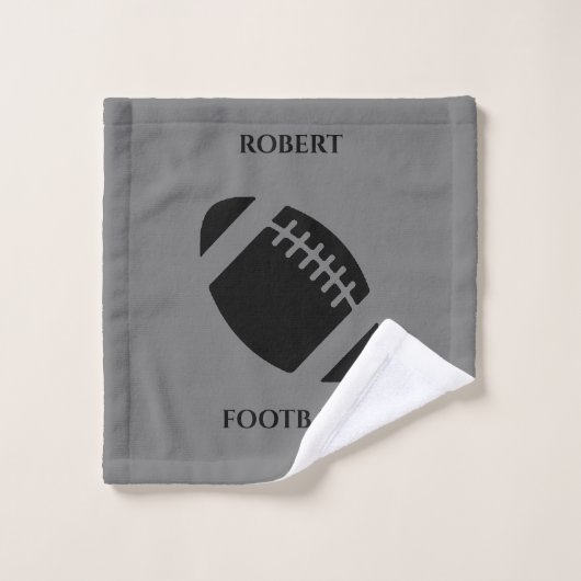 Serviette de bain de football, nom personnalisé. (Gant de toilette)