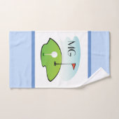 Serviette de bain de golf dessin animé monogramme (Serviette à main)