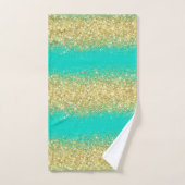 Serviette de bain de luxe Turquoise Gold Parties s (Serviette à main)