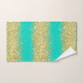 Serviette de bain de luxe Turquoise Gold Parties s (Serviette à main)