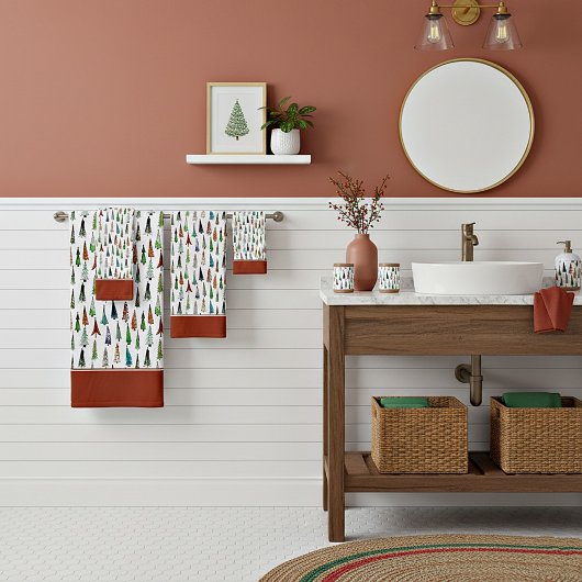 Serviette de bain de Noël arbres