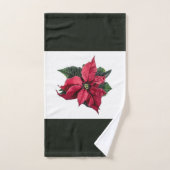 Serviette de bain de Noël Set Poinsettia Motif (Serviette à main)