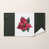 Serviette de bain de Noël Set Poinsettia Motif (Serviette à main)