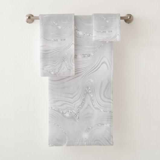 Serviette De Bain De Parties scintillant Blanc Lux (En situation)