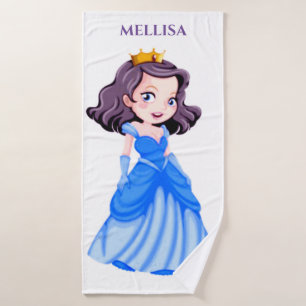 Serviette de bain de PRINCESSE, nom personnalisé