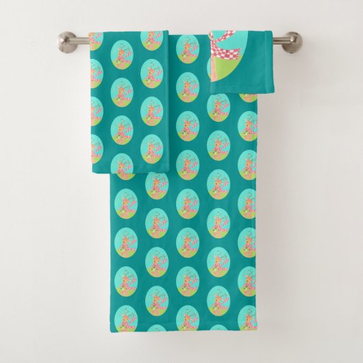 Serviette de bain de rennes de Noël (En situation)