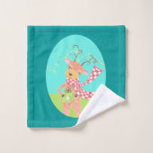Serviette de bain de rennes de Noël (Gant de toilette)