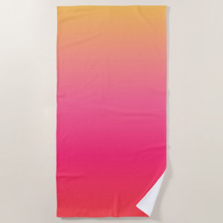 Serviette de bain design rose et jaune dégradé