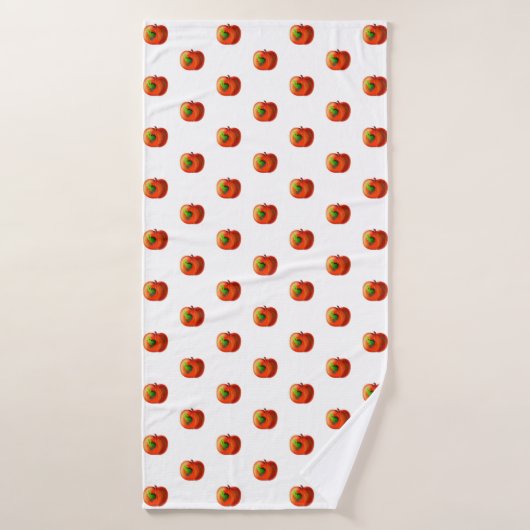 Serviette de bain drôle avec Happy Apple Worm (Serviette de bain)