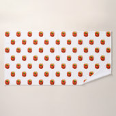 Serviette de bain drôle avec Happy Apple Worm (Serviette de bain)