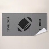 Serviette de bain du football, nom personnalisé (Serviette de bain)