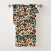 Serviette de bain élégante Fleurs d'automne Sage C (En situation)