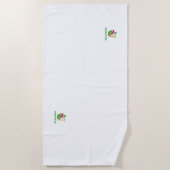 Serviette de bain élégante verte et orange (Devant)