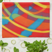 Serviette de bain en art abstrait avec des vibrati (Plié)