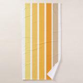Serviette de bain en bande jaune, orange et Brown (Serviette de bain)