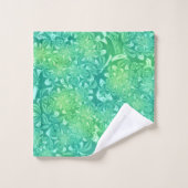 serviette de bain en batik vert (Gant de toilette)