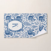 Serviette de bain en bois de cerf bleu Monogram Ch (Serviette à main)
