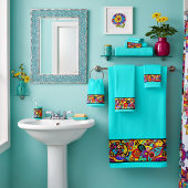 Serviette de bain en cachemire floral clair