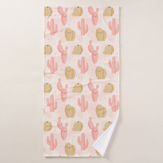serviette de bain en cactus rose (Serviette de bain)