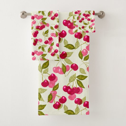 Serviette de bain en cerisier mûre (En situation)