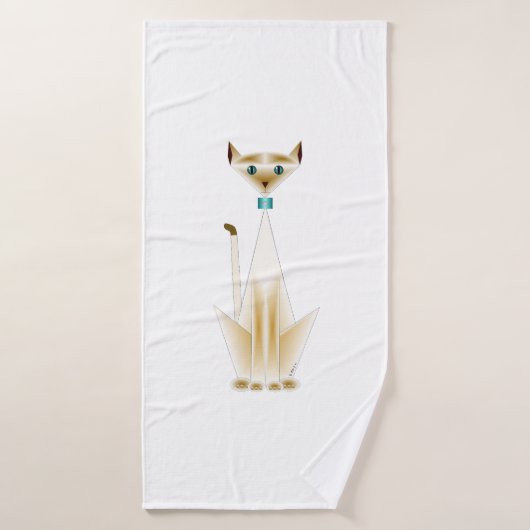 Serviette de bain en chats de Siamese (Serviette de bain)