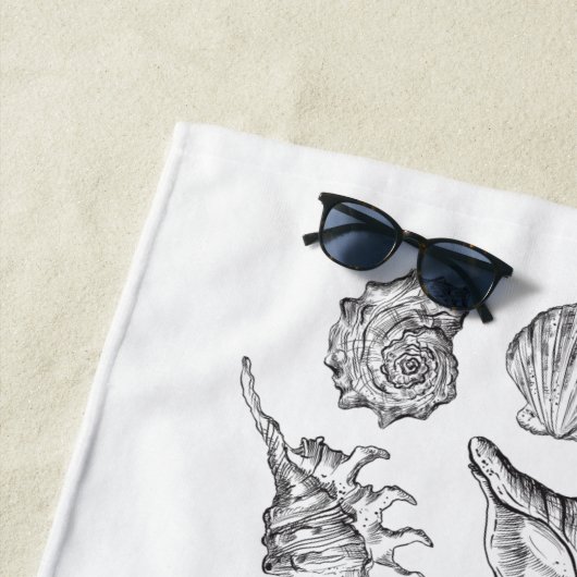 Serviette de bain en coquillages (En situation)