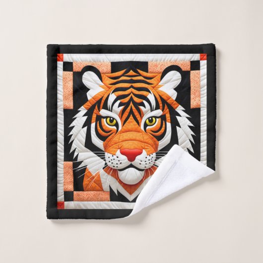 Serviette de bain en courtepointure de tigre (Gant de toilette)