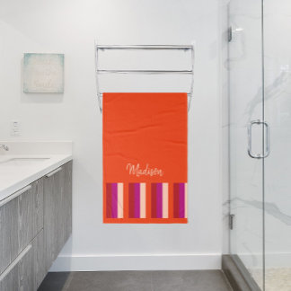 Serviette de bain en Grandes Été - orange rouge