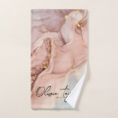 Serviette de bain en marbre d'or élégant et doux (Serviette à main)