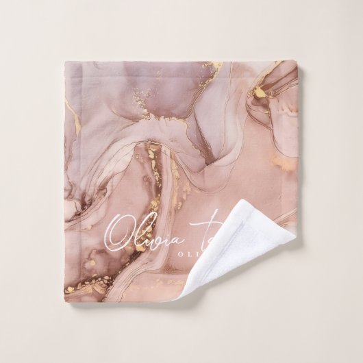 Serviette de bain en marbre doux et chic or (Gant de toilette)