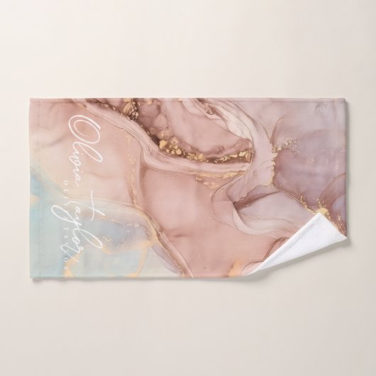 Serviette de bain en marbre doux et chic or (Serviette à main)
