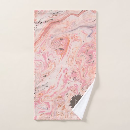 Serviette de bain en marbre rose beige gris (Serviette à main)