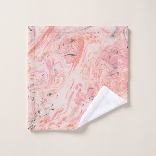 Serviette de bain en marbre rose beige gris (Gant de toilette)