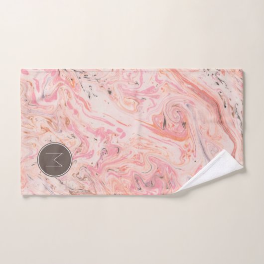 Serviette de bain en marbre rose beige gris (Serviette à main)