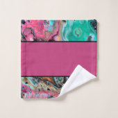 Serviette de bain en marbre rose et vert (Gant de toilette)